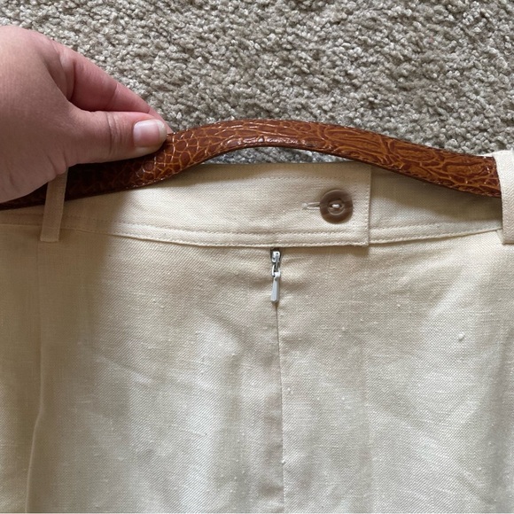 NWT ~ VTG ~ 1990s ~ Rafaella ~ Ivory Linen Pencil Skirt ~ Belted ~ Size 16 - Picture 4 of 6